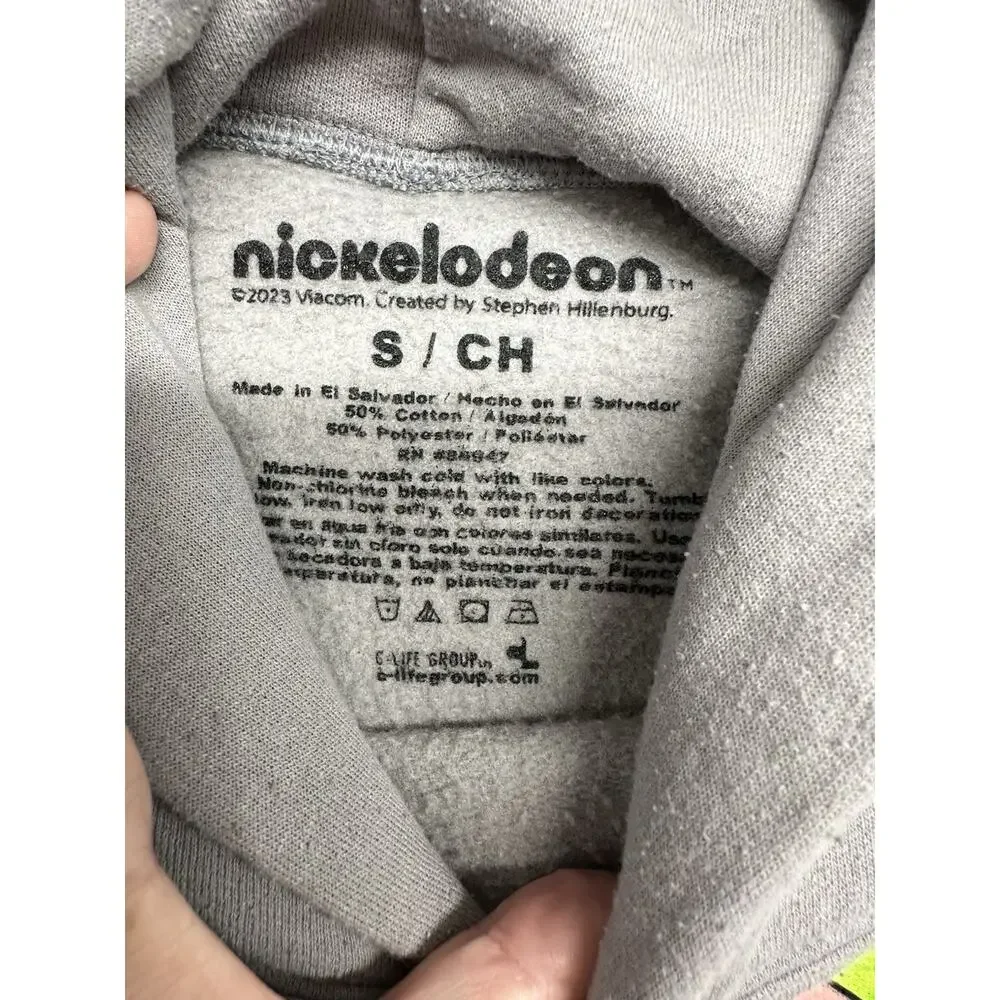 Spongebob Squarepants Sweatshirt Hoodie Unisex Size Small Gray Nickelodeon - Picture 4 of 7